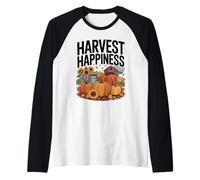 Harvest Happiness Gardening Fall Pumpkin Raglan Baseball Tee
