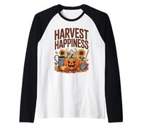 Harvest Happiness Gardening Fall Pumpkin Raglan Baseball Tee
