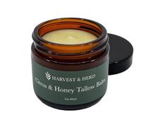 Harvest & Herd: Citrus & Honey Tallow Balm - Soothing Hydrating Complete Nutrition for Skin with Olive Oil Honey Beeswax Royal Jelly and Sign