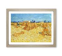 Harvest In Provence By Vincent Van Gogh Classic Painting Framed Print | A3 Oak Framed Wall Art | Ready to Hang | Classic Historical Picture | Living Room Bedroom Lounge Office