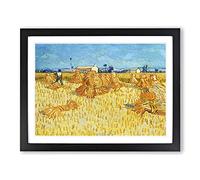 Harvest In Provence By Vincent Van Gogh Classic Painting Framed Wall Art Print, Ready to Hang Picture for Living Room Bedroom Home Office Décor, Black A4 (34 x 25 cm)