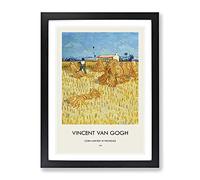 Harvest In Provence By Vincent Van Gogh Exhibition Museum Painting Framed Print | A2 Black Framed Wall Art | Ready to Hang | Modern Historical Picture | Living Room Bedroom Lounge Office