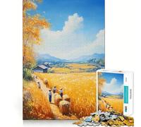 Harvest in The Fields Jigsaw Puzzle 1000 Piece Calm Game Serene Game Joyful Challenge (50x75cm)