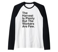 Harvest is Plenty But The Workers are Few Matthew 9:37 Faith Raglan Baseball Tee