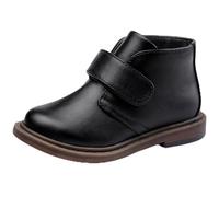 Harvest Land Boys Dress Shoes Lace-up School Shoes Kids Classic Oxford Boots Boys Loafer Flats Hook and Loop Light Comfortable for Toddler Black UK11