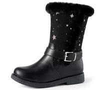Harvest Land Girls Winter Boots Zip-up High-Top Flat Boots Black Size 8 UK Child