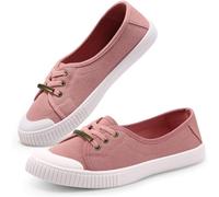 Harvest Land Womens Canvas Shoes Ladies Fashion Plimsolls Soft Trainers Low Top Slip on Sneaker Pink 8
