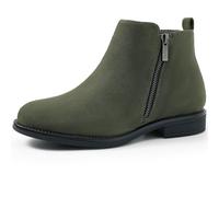 Harvest Land Womens Chelsea Boots Ladies Ankle Boots Winter Boots Stylish Classic Short for Adults Zip up Shoes Olive 7UK