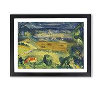 Harvest Landscape By George Bellows Classic Painting Framed Print | A4 Black Framed Wall Art | Ready to Hang | Classic Historical Picture | Living Room Bedroom Lounge Office