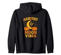 Harvest Moon Vibes Autumn Nature Witch Aesthetic Fall Magic Zip Hoodie