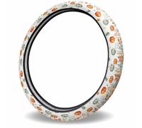 Harvest Pumpkin Autumn Leaves Eucalyptus Steering Wheel Protector Stretch Steering Wheel Cover Non-Slip Car Interior Covers For Women Sedan Men 38Cm