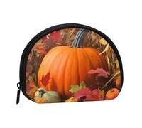 Harvest Pumpkin Coin Purse Personalized Coin Bag for Women Men Change Purse Small Wallets with Zipper Mini Shell Coin Pouch Outdoor Shopping Change Storage Bag Handbags Gifts