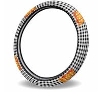 Harvest Pumpkin Flowers Vintage Maple Leaves Steering Wheel Wrap Stylish Steering Wheel Protector Decorative Car Handle Covers For All Seasons Suv Sedan 38Cm