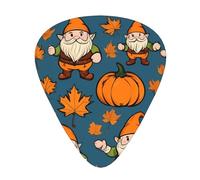 Harvest-Pumpkin-Gnomes 12 Pack Guitar Picks With 3 Thicknesses And Storage Box, Abs Plectrums For Electric Bass Guitar Players