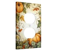 Harvest Pumpkin Switch Cover Plate, Autumn Orange Pumpkins for Autumn Decoration, Thermoplastic Wall Plates, Standard Size Single Duplex Plug