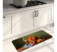 Harvest Pumpkins Kitchen Mats for Floor, Rustic Autumn Decorative Cushioned Comfort Washable Rugs for Kitchen Sinks Laundry Room Bathroom 16x47 Inch