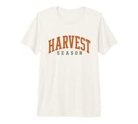 Harvest Season Retro Varsity Typography Orange Autumn Fall Premium T-Shirt