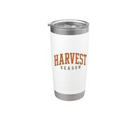 Harvest Season Retro Varsity Typography Orange Autumn Fall Stainless Steel Insulated Tumbler