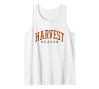 Harvest Season Retro Varsity Typography Orange Autumn Fall Tank Top