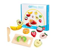 Harvest Slice - Wooden Veggie Cutting Toy for Kids Learning Play | Pretend Kitchen Food Set with Safe Divider Design & Creative Skill Building Activity for Preschool Education Cooking Fun