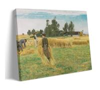 Harvest Time, Ladby (1930) by L.A. Ring - Danish Realism Wall Art Print with Wheat Fields And Rural Workers Artworks Picture Print Wall Art Painting Canvas Gift Decor Homes Decorative Frame 20x30inch