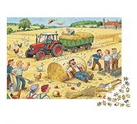 Harvest Time on The Farm Wooden Jigsaw Puzzle Waterproof 1000 Piece Puzzles for Adults Impossible Challenging Games