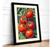 Harvest Tomatoes Botanical Framed Wall Art Print A1 Black