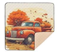 Harvest Truck with Pumpkin Large Sturdy Baby Play Mat for Indoor Outdoor Portable Tummy Time Mat for Babies Infants Toddlers, 50'' x 50''