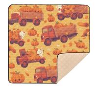 Harvest Truck with Pumpkin Soft Padded Baby Activity Play Mat for Floor 1-Piecing Tummy Time & Crawling Mat for Babies Infants Toddlers, 50'' x 50''