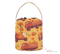 Harvest Truck with Pumpkin Yarn Storage Crochet Project Bags Portable Needle Storage for Knitting Needles Knitting Storage