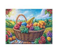 Harvest Vegetable & Fruit Basket 500 Piece Jigsaw Puzzle for Adults Jigsaw Bedroom Accent Decor Stress Relief Challenge Perfect Holiday Present Relaxation Tool 500 PCS