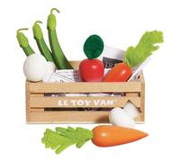 Le Toy Van - Wooden Honeybee Market Vegetables '5 a Day' Crate | Supermarket Pretend Play Shop Food