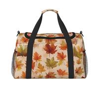 Harvest Watercolor Leaf Travel Duffel Bag for Women Men,Print Polyester Tote Hand Luggage Bag with Shoulder Strap
