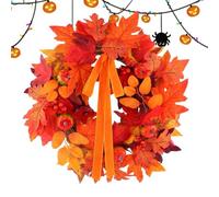 Harvest Wreath 19.68in Artificial Maple Leaves Pumpkin Realistic