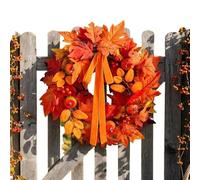 Harvest Wreath 19.68in Artificial Maple Leaves Pumpkin Realistic
