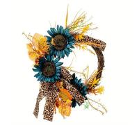 Harvest Wreath Artificial Blue Flowers Spring For Front Door Garden Wedding Harvest Holiday Decorations Colorful Flower Hairpiece