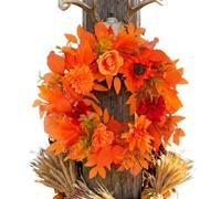 Harvest Wreath Decorative Garland Maple Leaves 50 cm