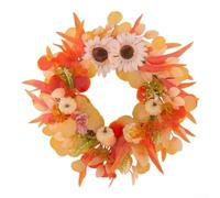 Harvest Wreath with White Pumpkins and Sunflowers 50cm Harvest