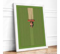 Harvester in Motion Minimalist Framed Wall Art Print A1 White