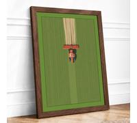 Harvester in Motion Minimalist Framed Wall Art Print A4 (29.7×21cm)