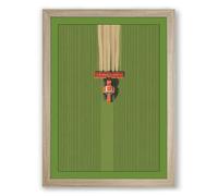 Harvester in Motion Minimalist Framed Wall Art Print A4 (29.7×21cm) Oak, Wall Decor for Living Room, Bedroom, Office & Home, Ready to Hang, Art Gift