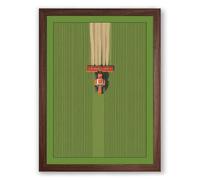Harvester in Motion Minimalist Framed Wall Art Print A4 (29.7×21cm) Walnut, Wall Decor for Living Room, Bedroom, Office & Home, Ready to Hang, Art Gift