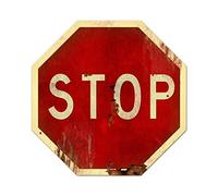 Harvesthouse Stop Sign Vintage Retro Rustic Metal Tin Sign Pub Store Wall Deco Art 12 x 12 Inches