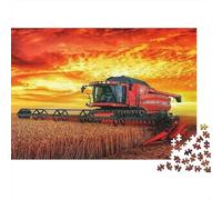 Harvesting Machine 1000 Piece Jigsaws for Adults & Teens, Cardboard, Red Combine Harvester, Challenging Puzzle, Brain Teaser for Concentration, for Men Women 38x26cm/1000pcs
