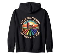 Harvesting Positivity One Aura At A Time Farming Enthusiast Zip Hoodie