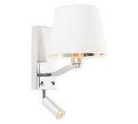 harvey 1 light wall light with spotlight in bright nickel