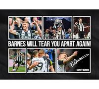 Harvey Barnes - Barnes Will Tear You Apart Again Signed A4 Montage Autograph Photo Print WIth Pre Printed Signature Which Would Make A Superb Gift For Any Fan.