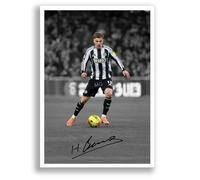 Harvey Barnes Newcastle United Signed Photo Poster Print Picture Display Framed Autograph Memorabilia for Football Fans Gift (A4 Poster Only)
