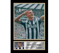 Harvey Barnes Signed Autograph Poster Print - Football Memorabilia Gift, A4 Poster + White Frame
