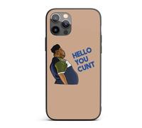 Harvey Hello You C*nt Funny iPhone Case | Custom Background Colour | Rude Humour Phone Cover | iPhone 13 14 15 16 Pro Max Protective Case | Cheeky Gift for Friends Adults Black